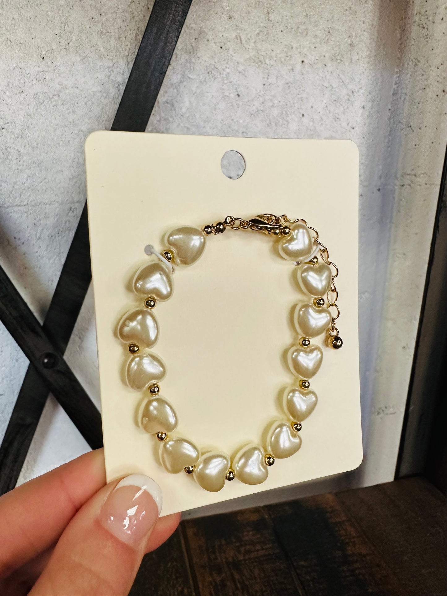 Pearl Heart Beaded Bracelet
