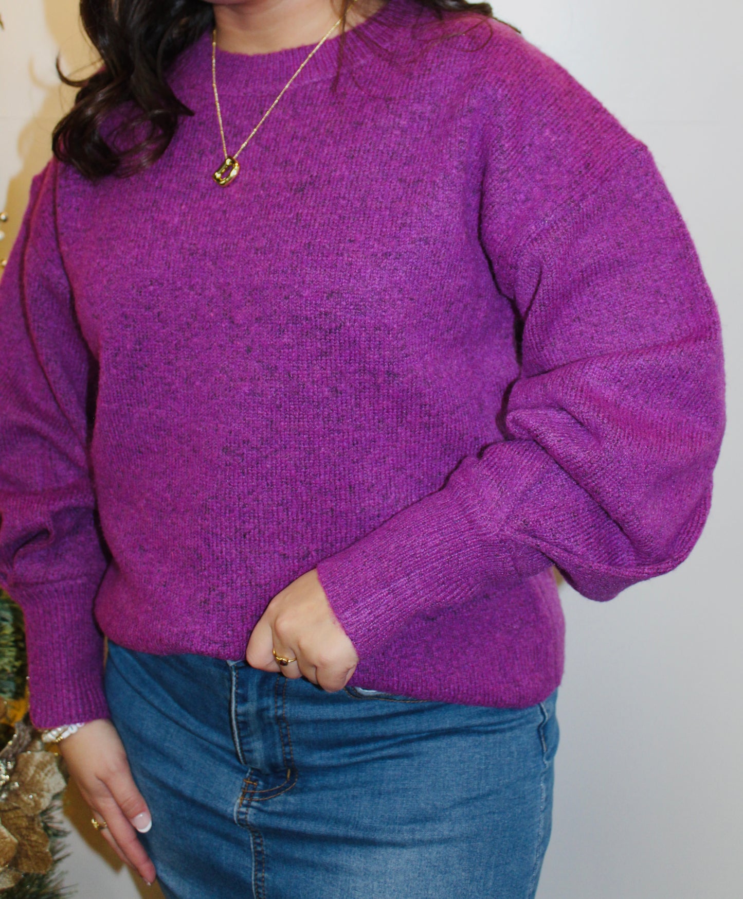 Plum Crewneck Sweater