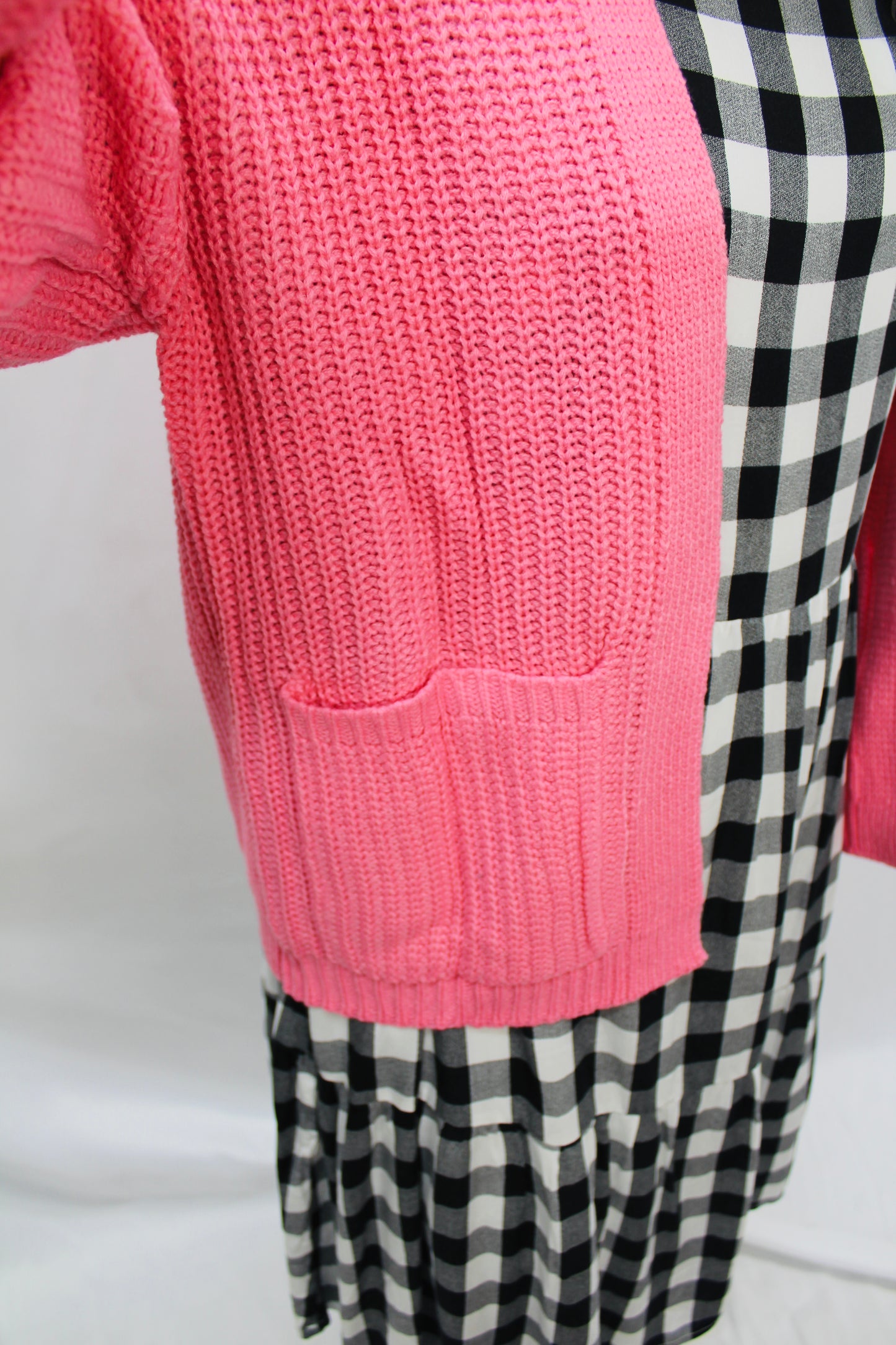 Solid Pink Open Front Cardigan