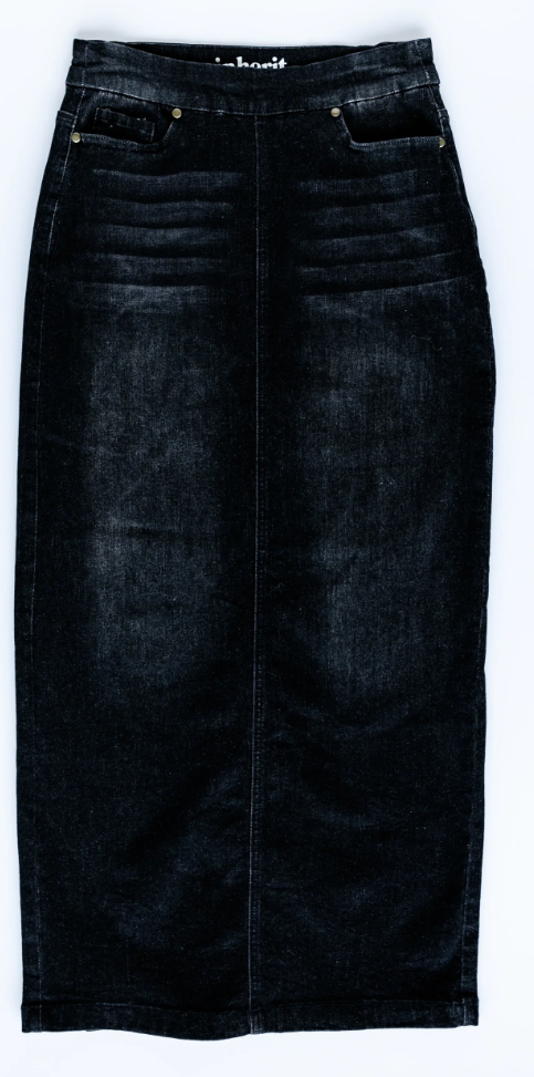 Donna Black Denim Skirt