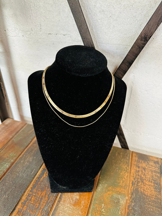 Gold Star Layered Chain Necklace