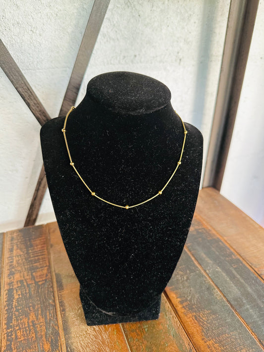 Gold Ball Station Necklace