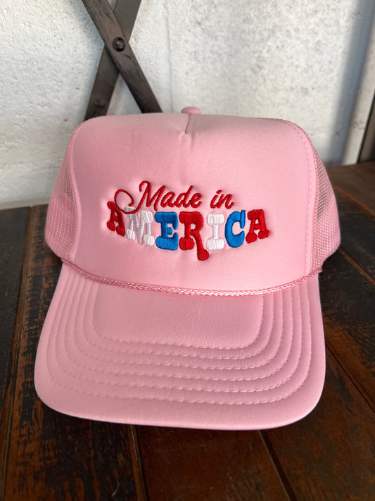 Made in America Foam Trucker Hat (Light Pink)