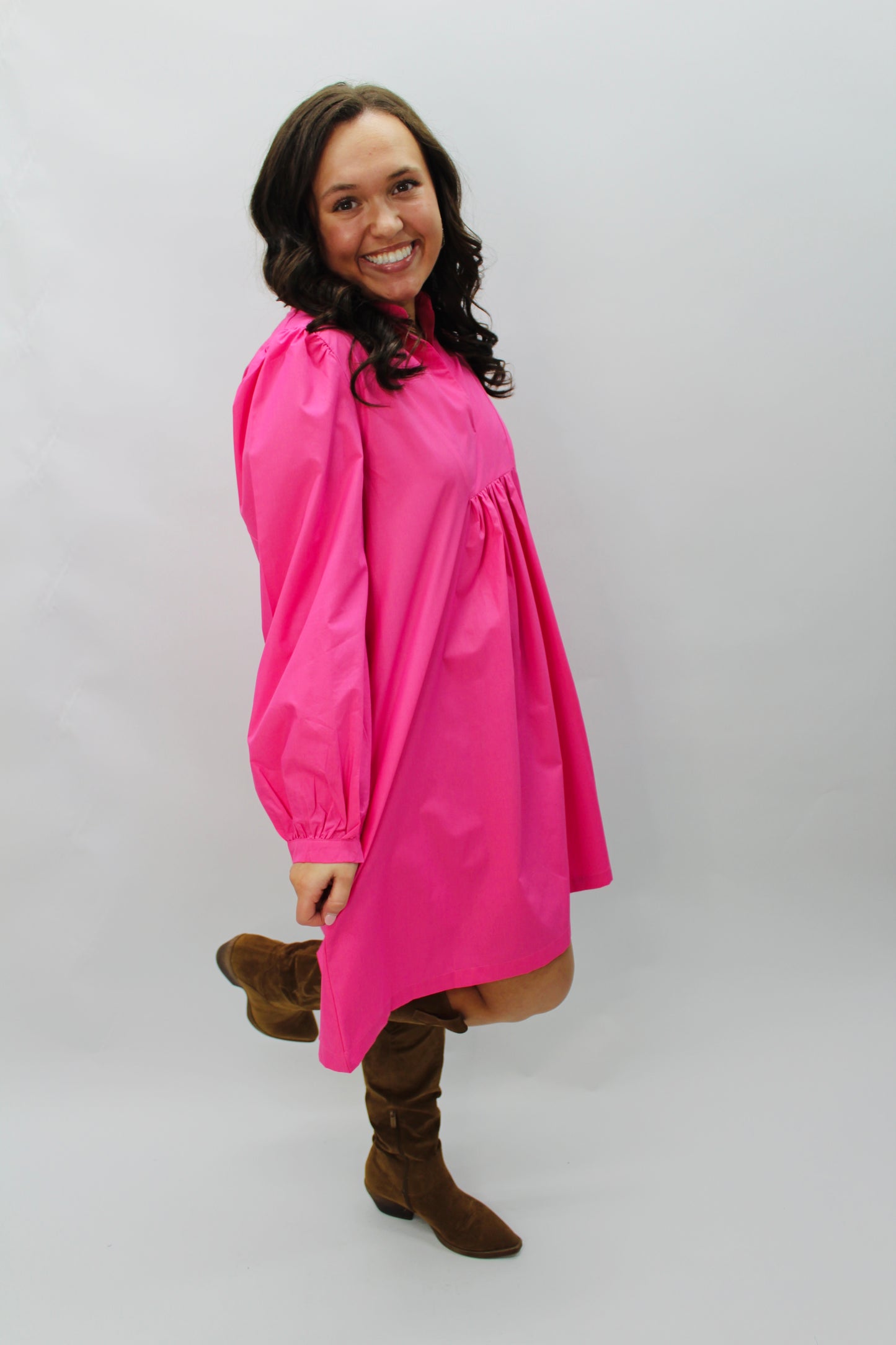 The Dixie Bubble Gum Pink Shirt Dress