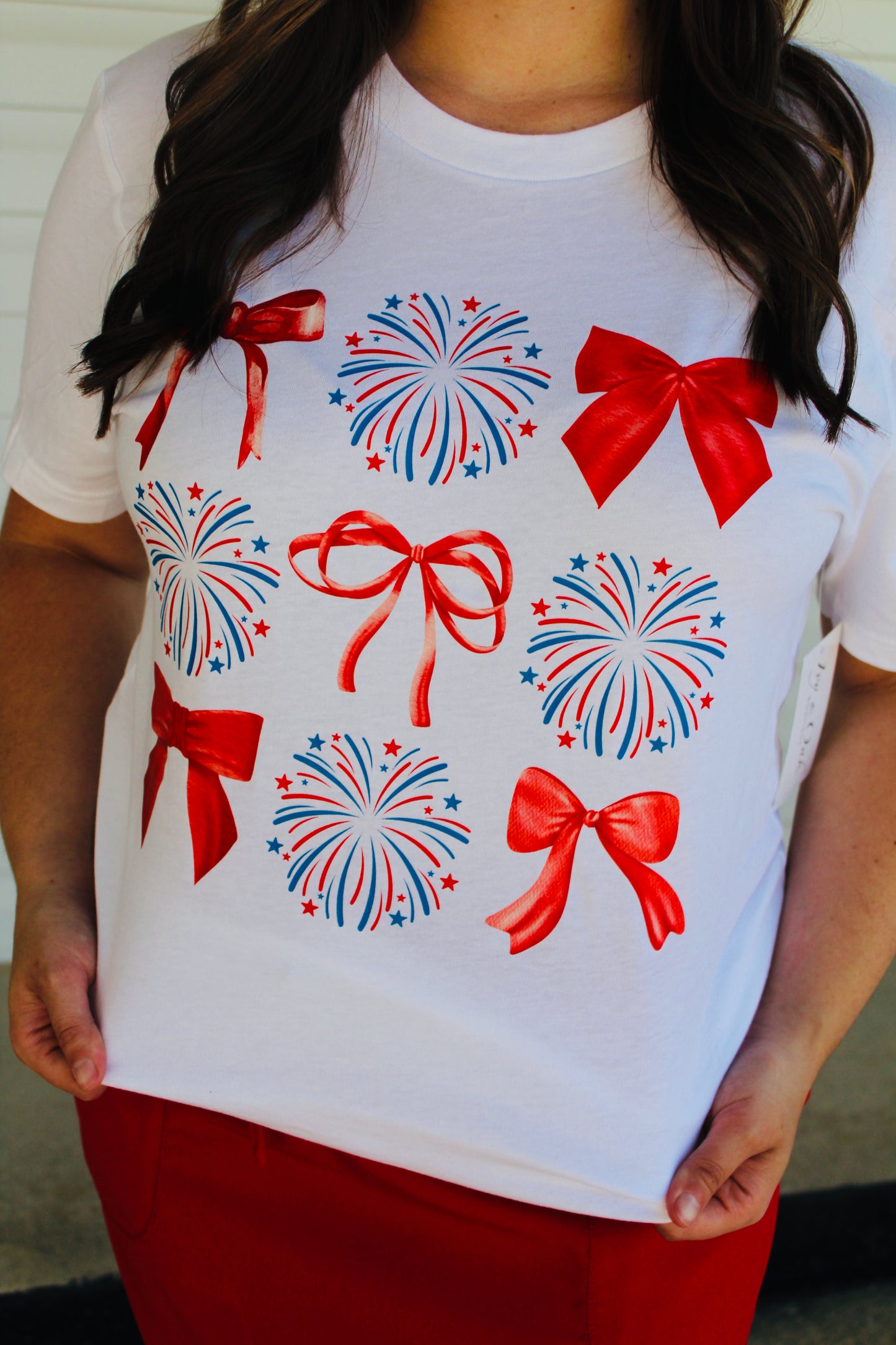 Fourth of July Coquette Bow Graphic Tee