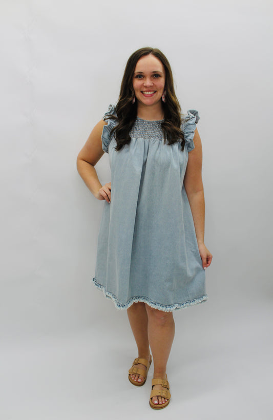 The Lily Washed Denim Dress