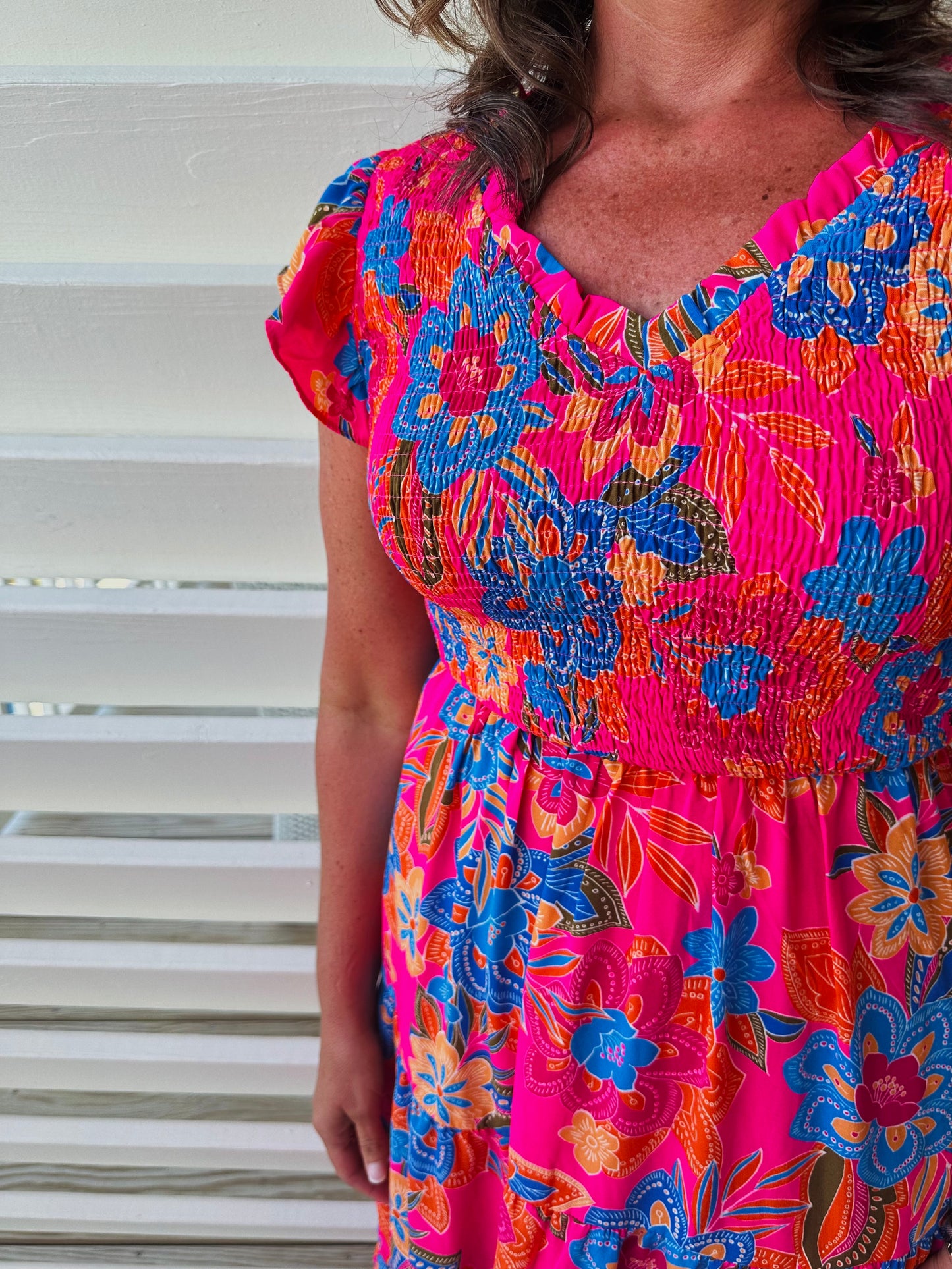 The Isla Pink Floral Print Maxi Dress