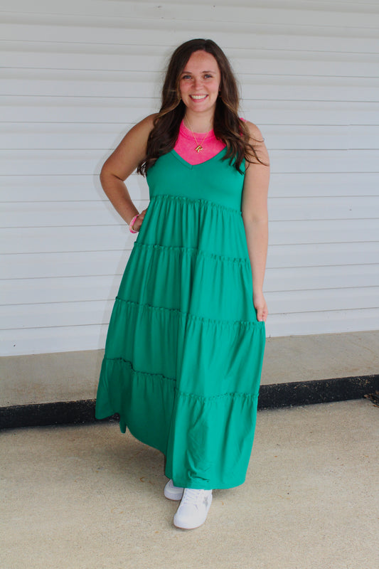 The Everyday Essential Kelly Green Cami Maxi Dress