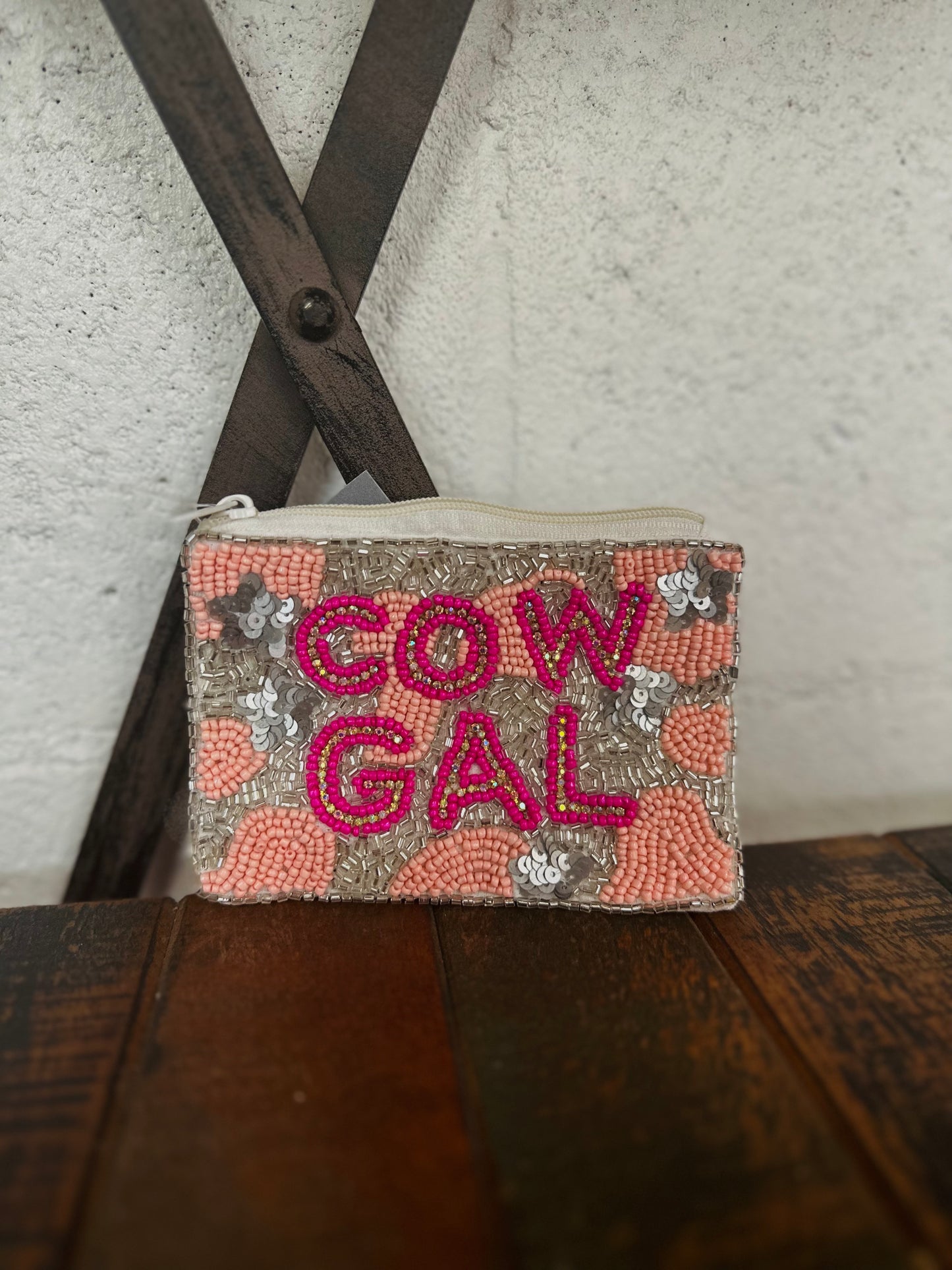Cow Gal Beaded Pouch