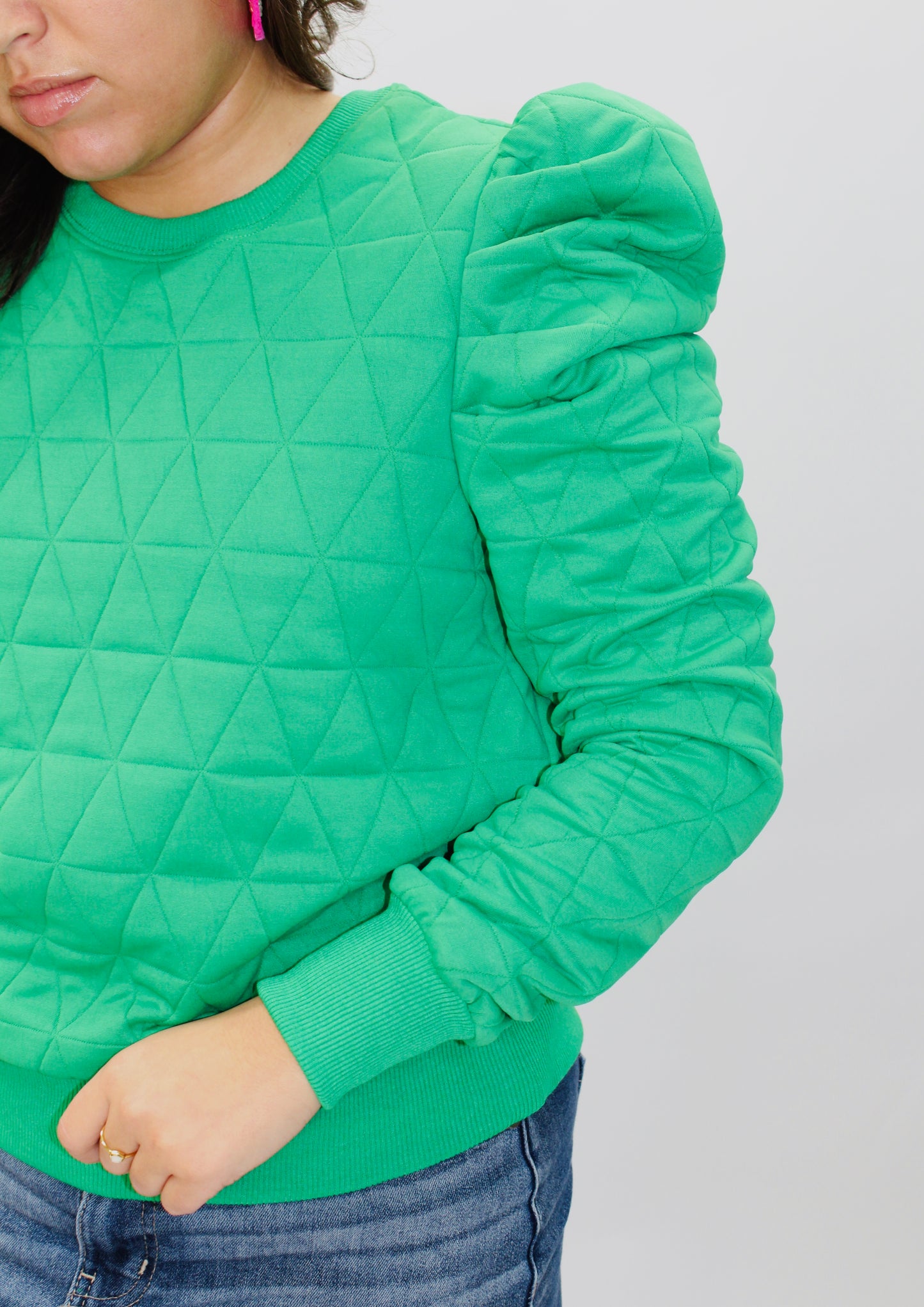 The Kelly Green Quilted Top