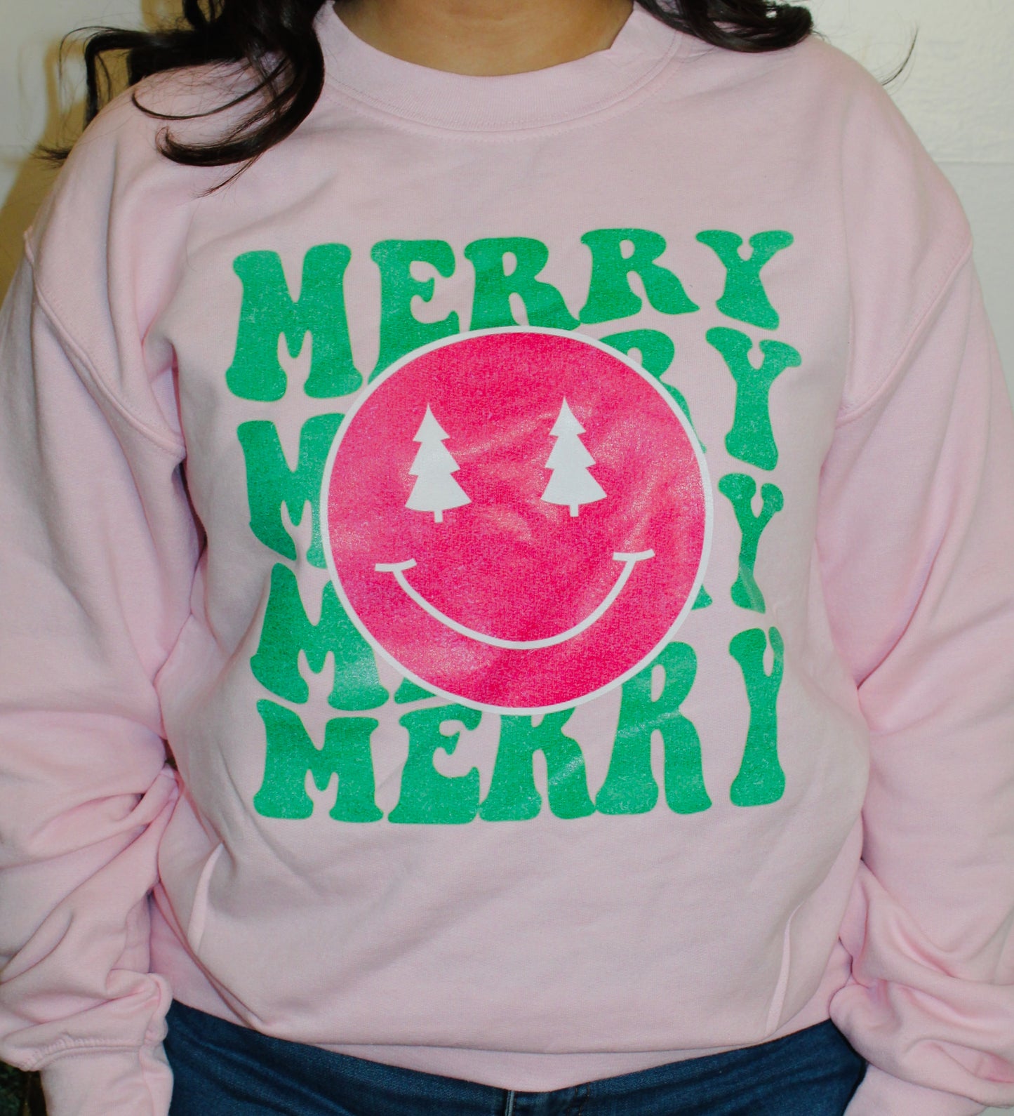 Pink Merry Smiley Sweatshirt