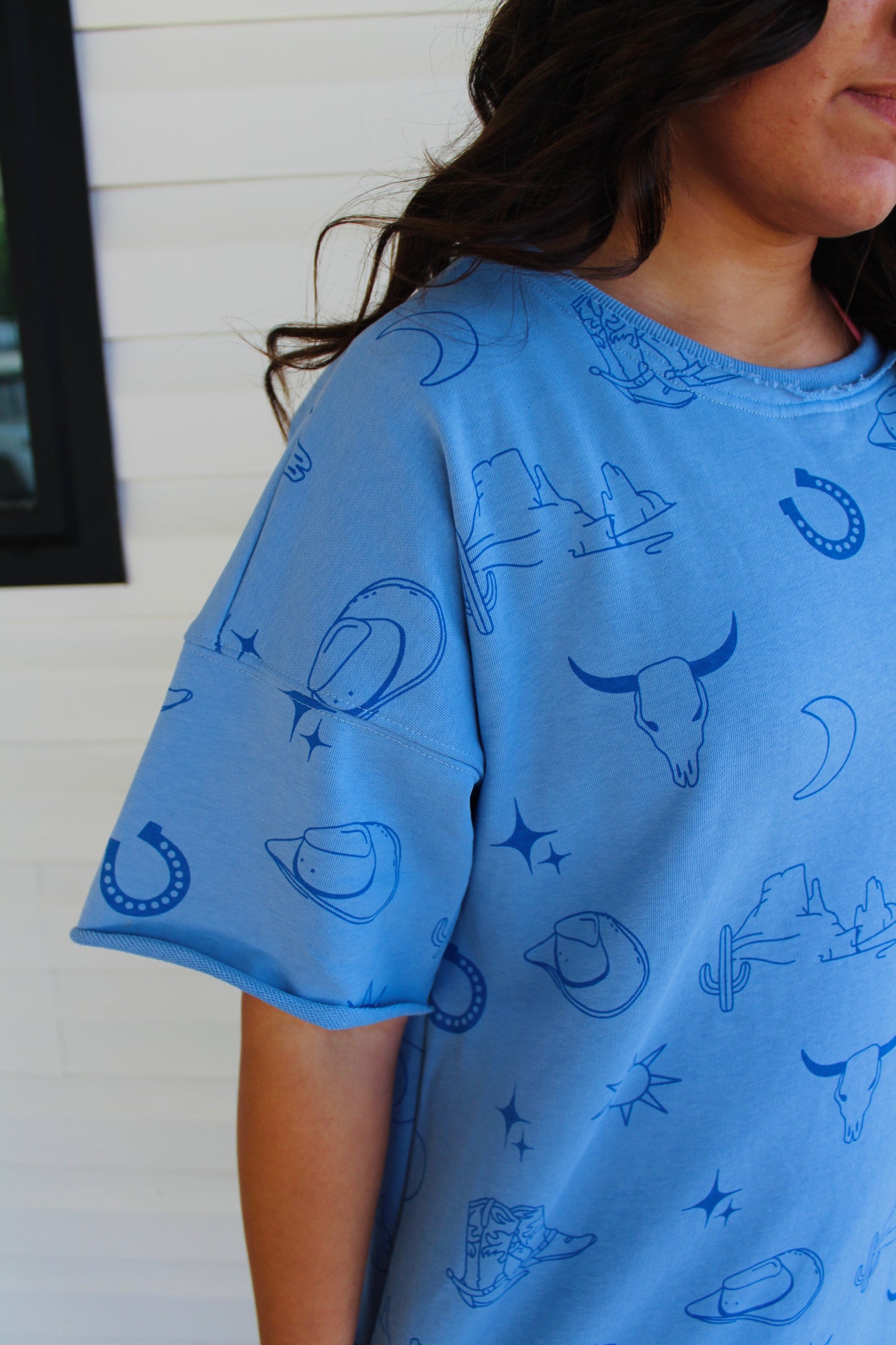 Yeehaw Periwinkle T-shirt Dress