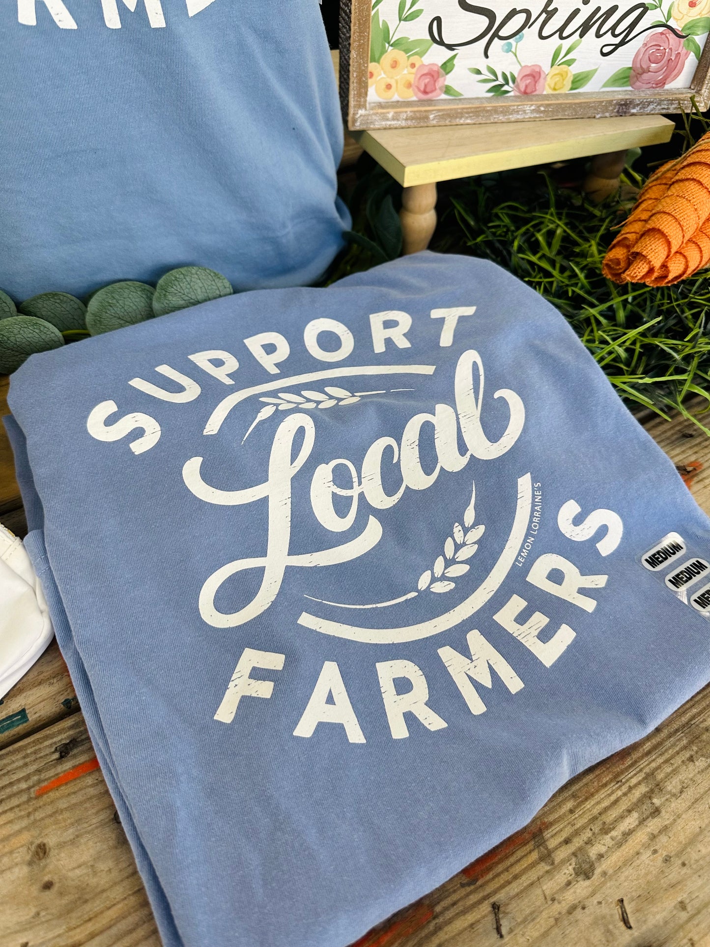 Blue Support Local Farmers Tee