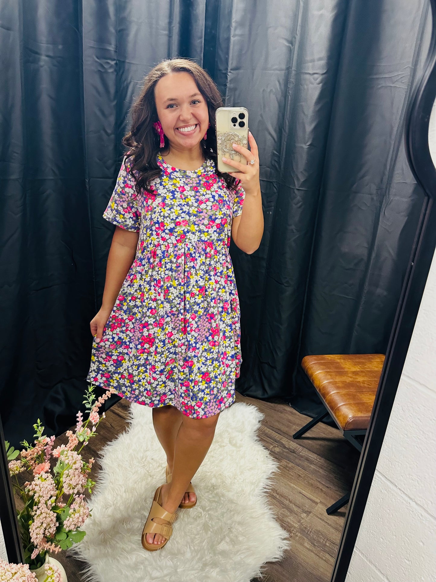 The Piper Purple Floral Print Swing Dress