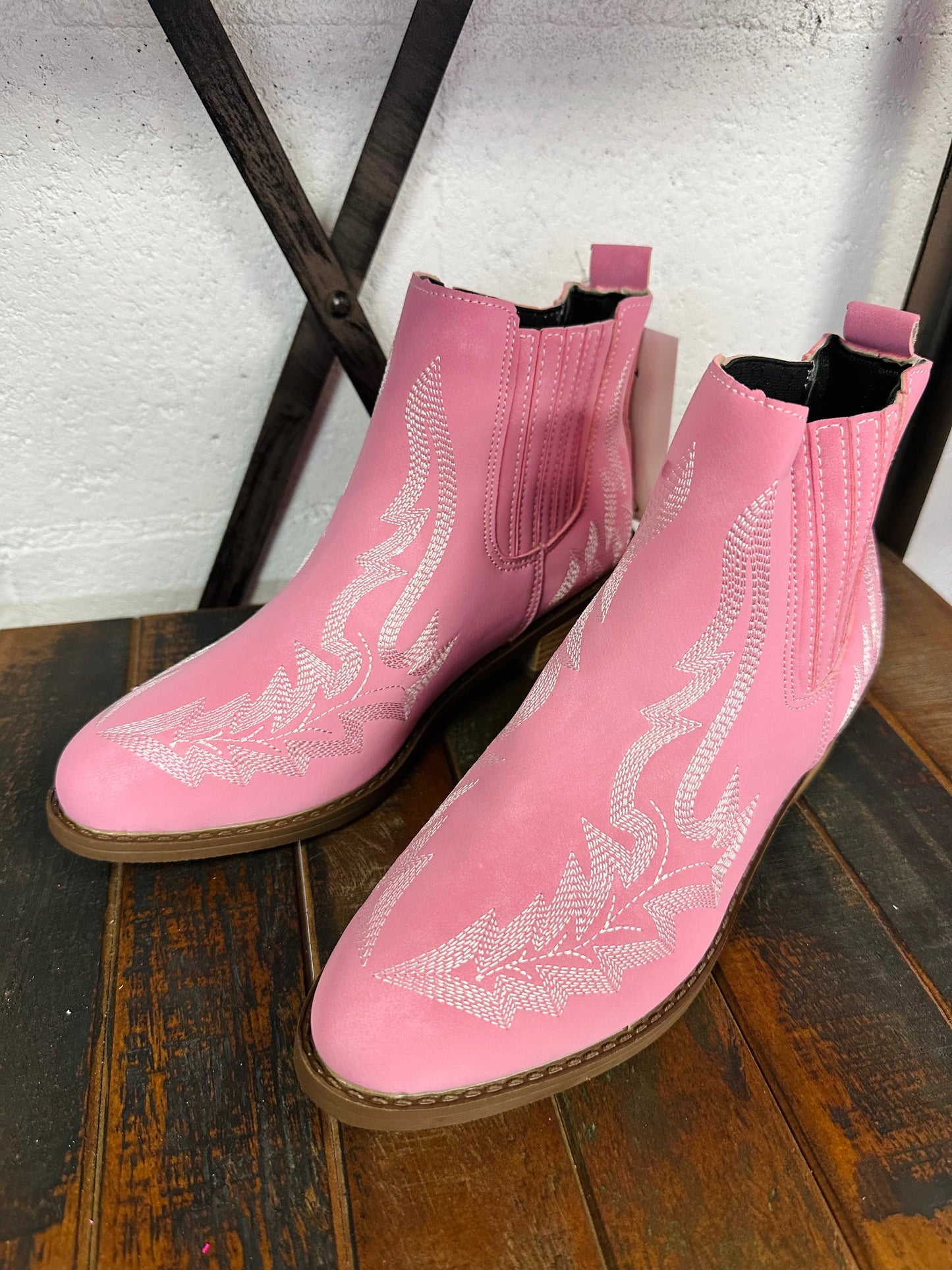 The Montana Pink Western Bootie