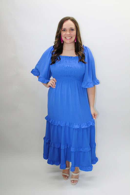 The Reagan Cobalt Blue Midi Dress