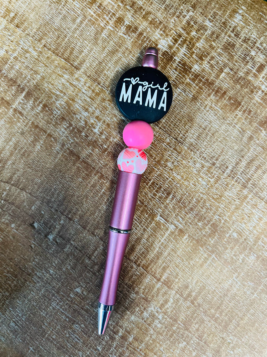 Girl Mama Pink Beaded Pen