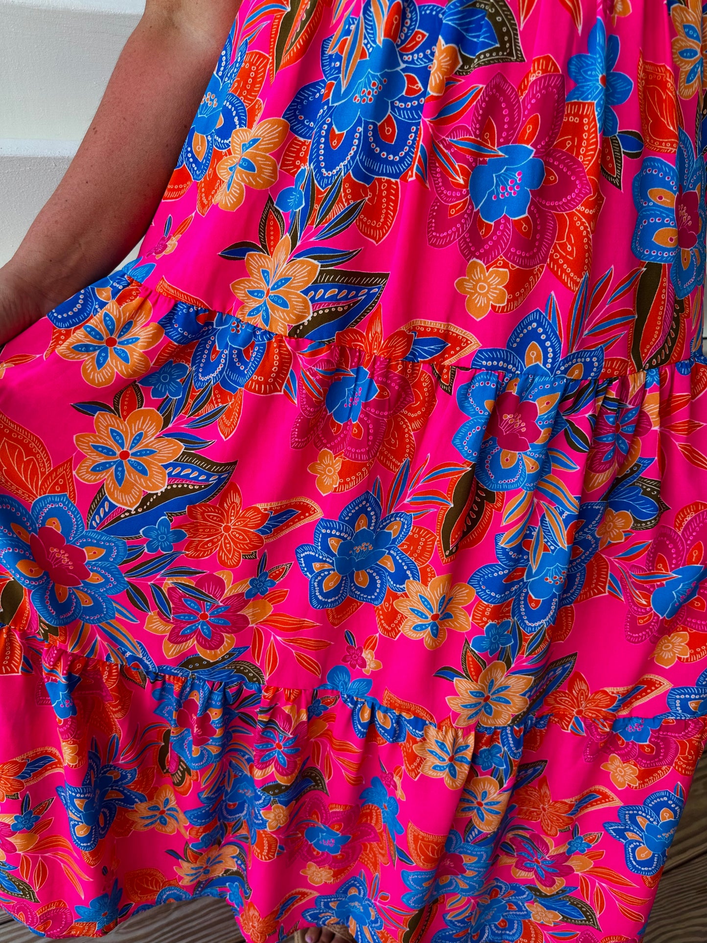 The Isla Pink Floral Print Maxi Dress