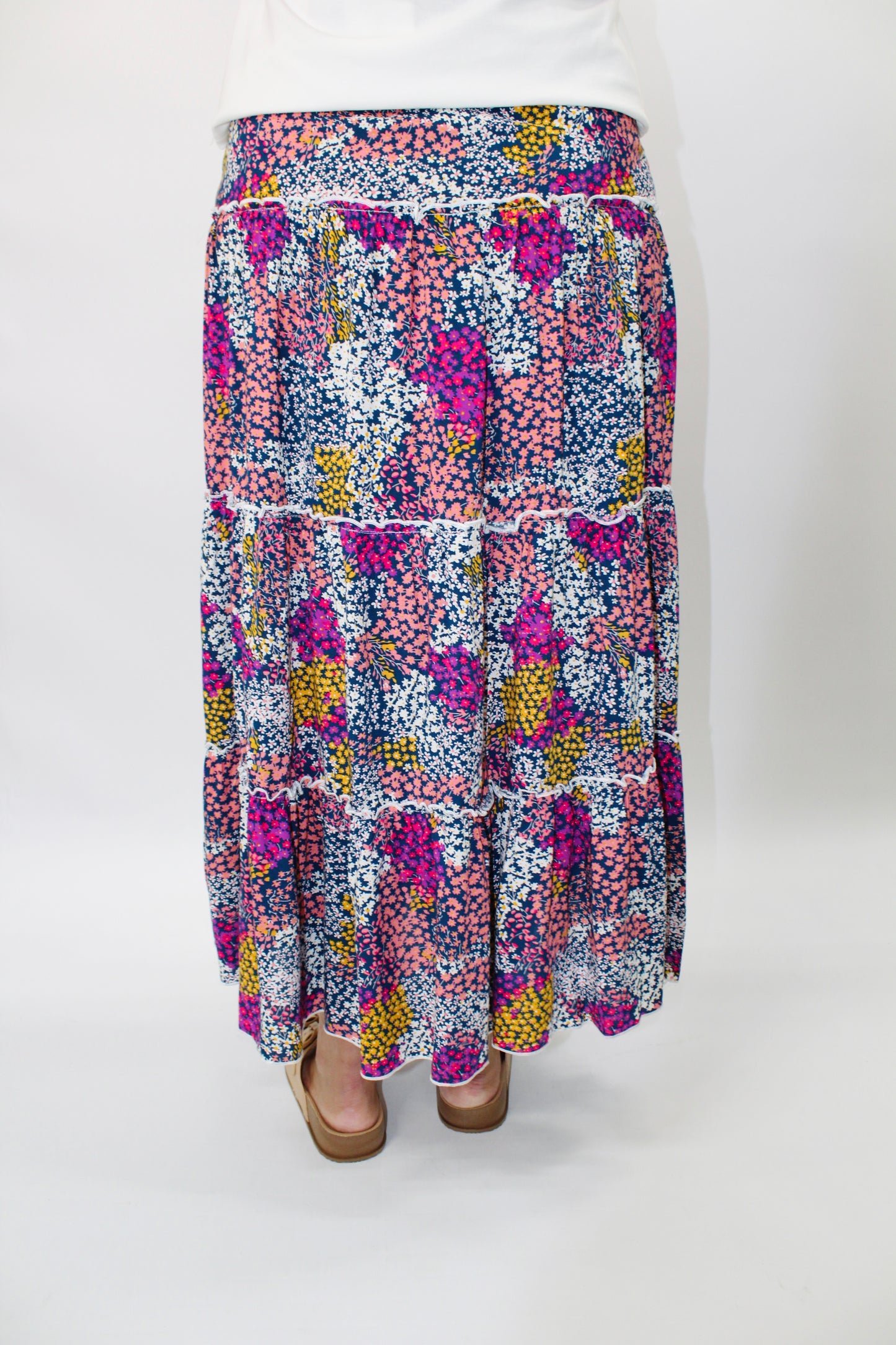 The Kinsley Floral Print Midi Skirt