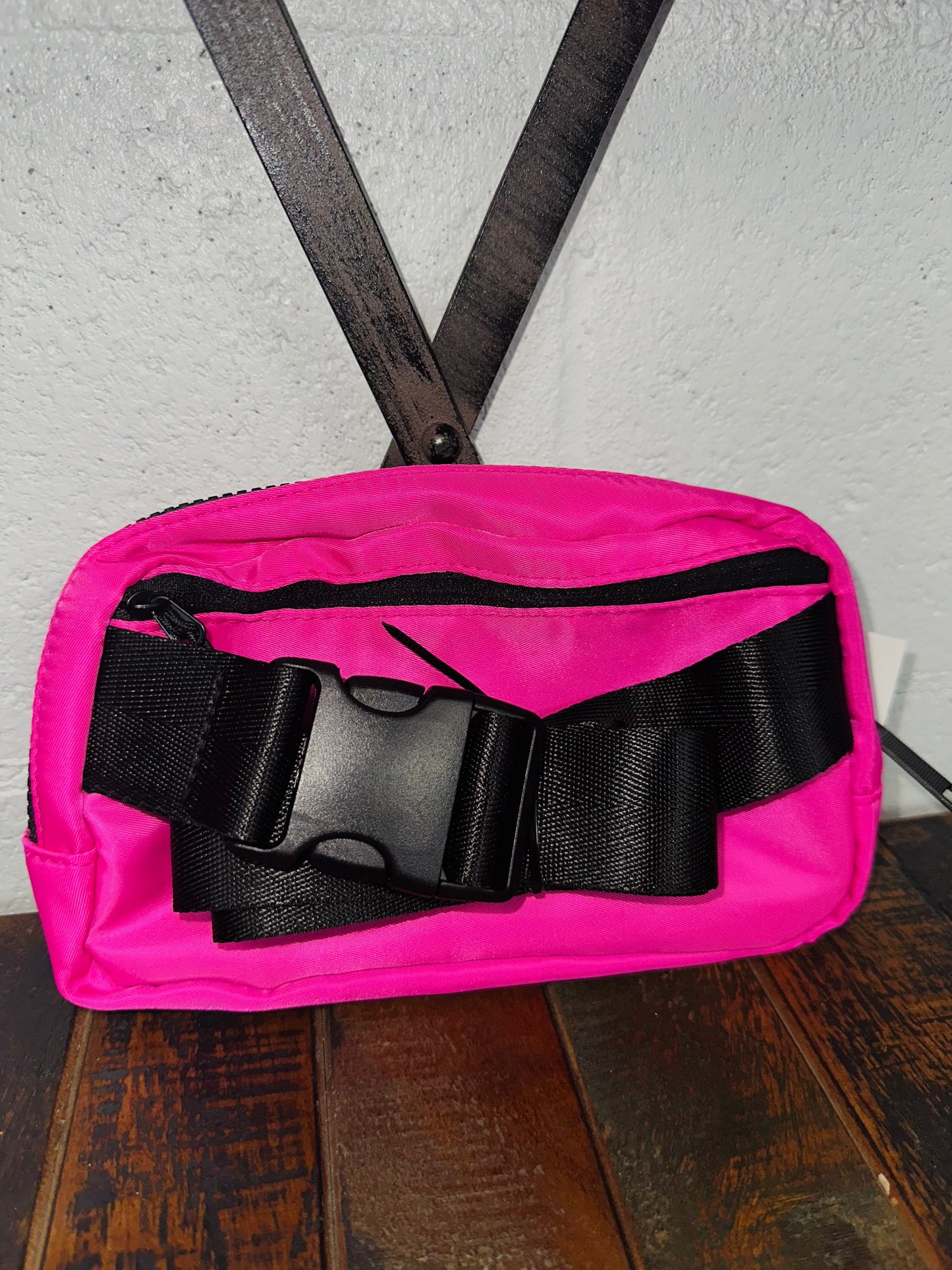 Fuchsia Nylon Sport Sling Belt Bag