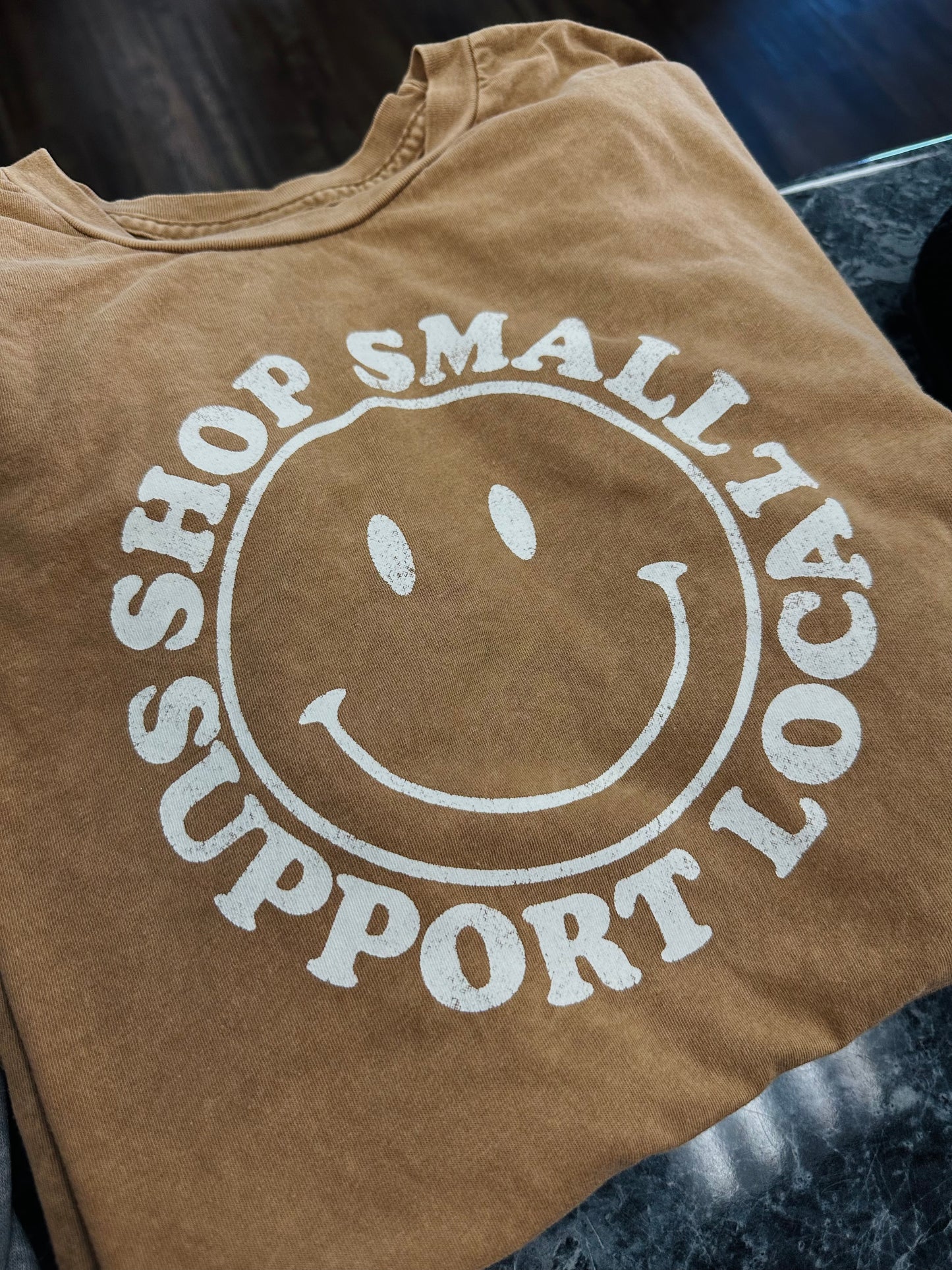 Shop Small, Support Local Graphic Tee (Toast)
