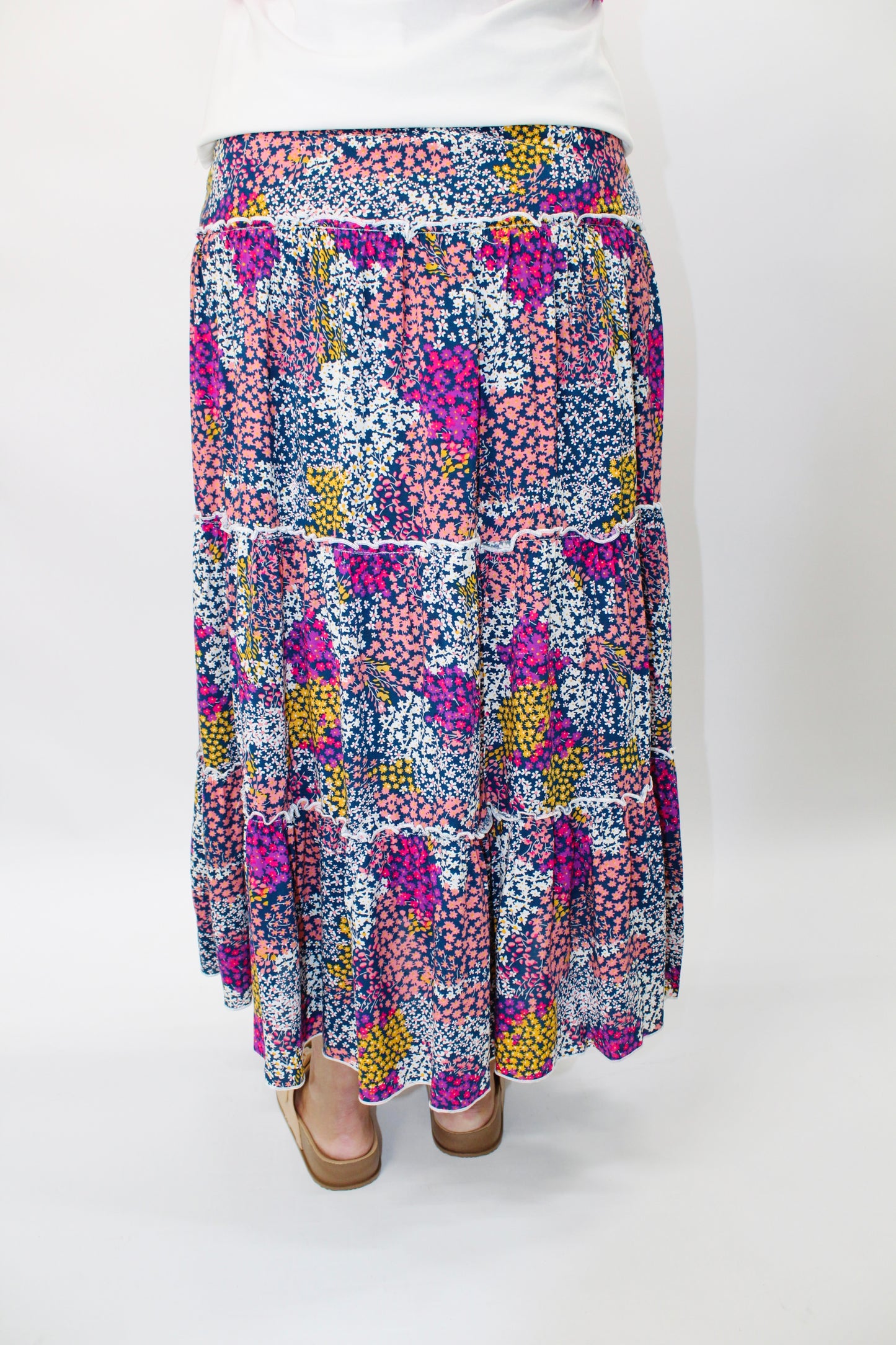The Kinsley Floral Print Midi Skirt
