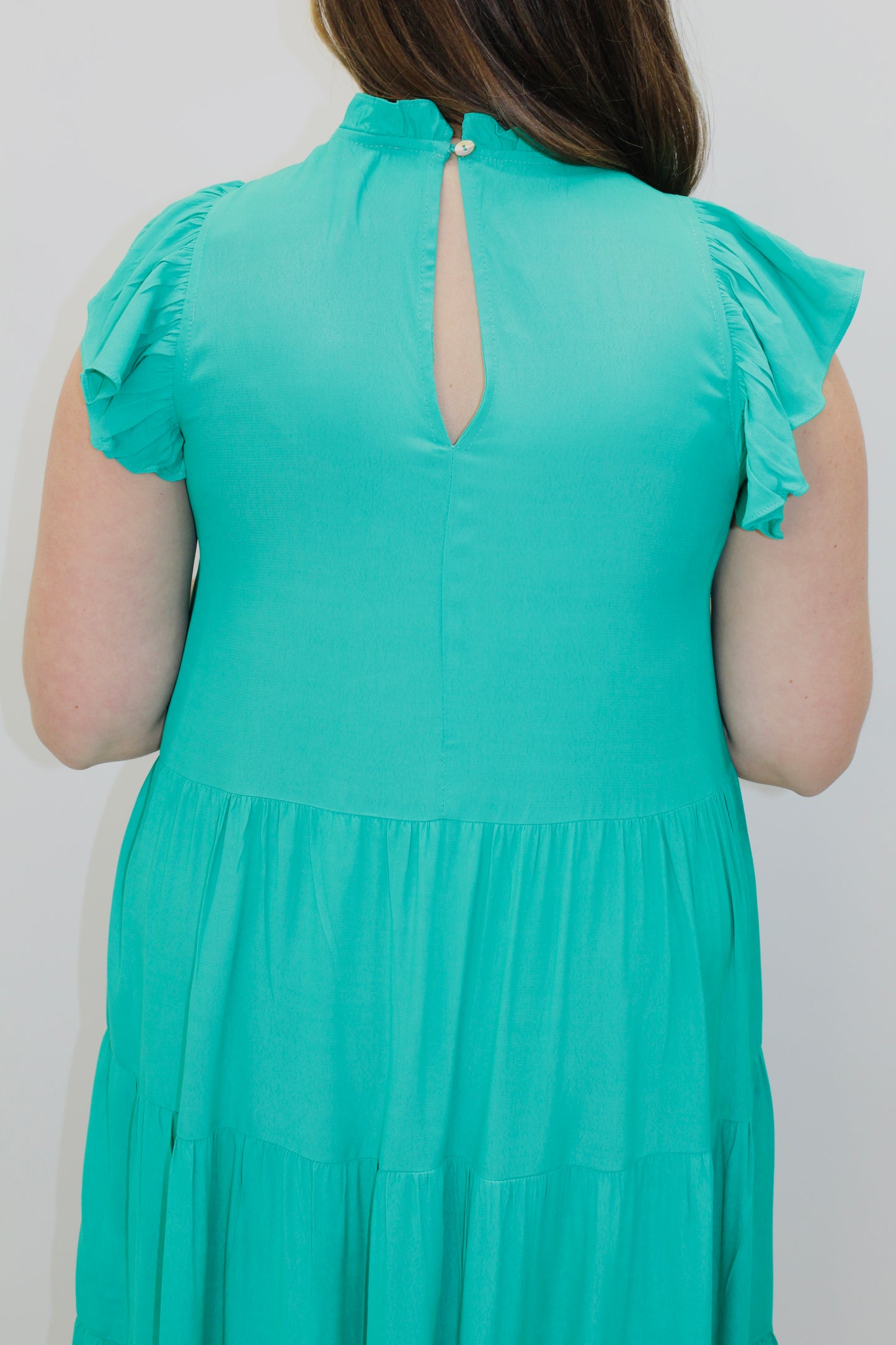 The Kelly Green Tiered Midi Dress