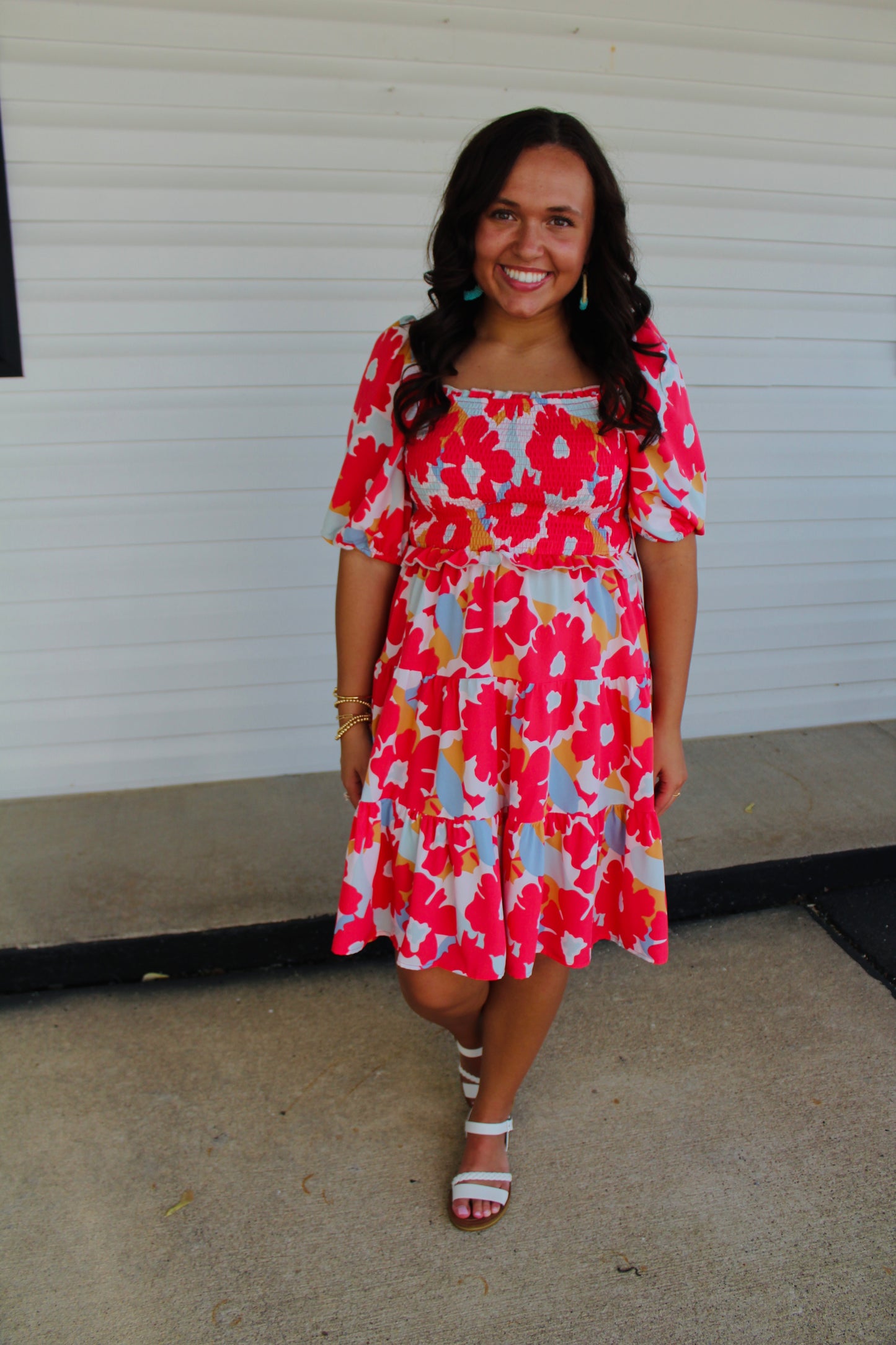 The Poppy Floral Print Tiered Dress