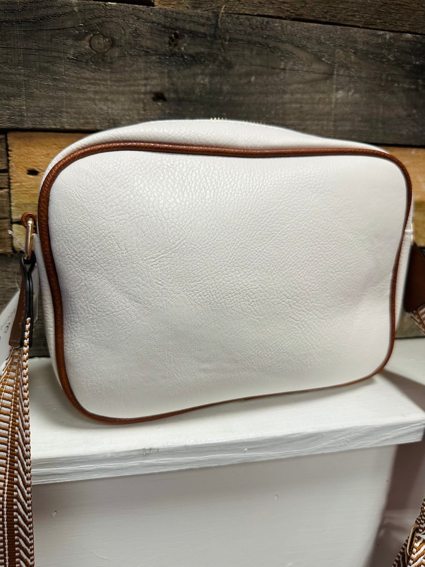 White Quilted Crossbody Shoulder Bag