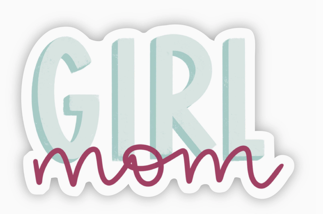 Girl Mom Teal and Fuschia Sticker