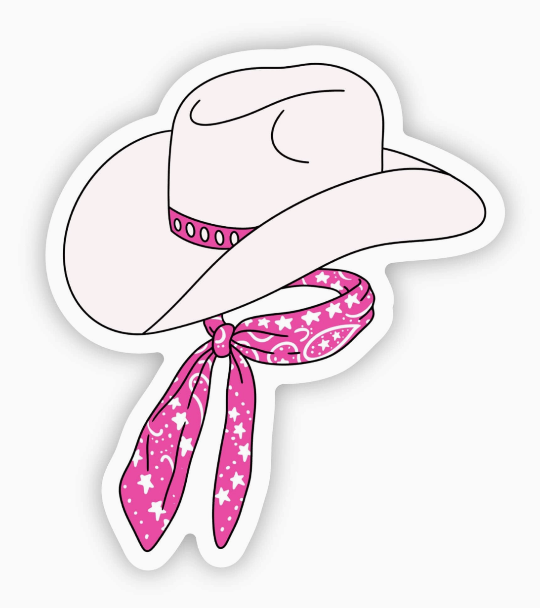 Cowgirl Hat and Scarf Pink Sticker