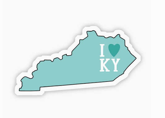 I Love Kentucky Teal Sticker