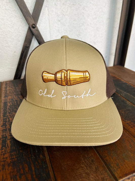 Duck Call Trucker Hat (Khaki/Brown)