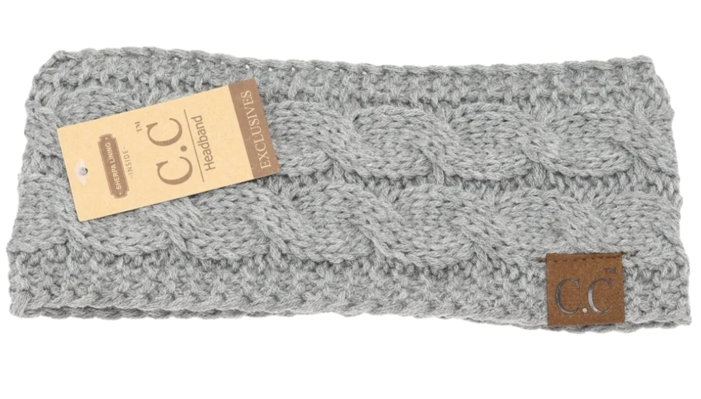Solid Cable Knit C.C. Head Wrap