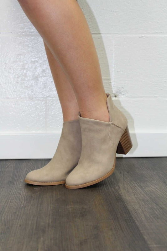 Walk This Way Warm Taupe Bootie