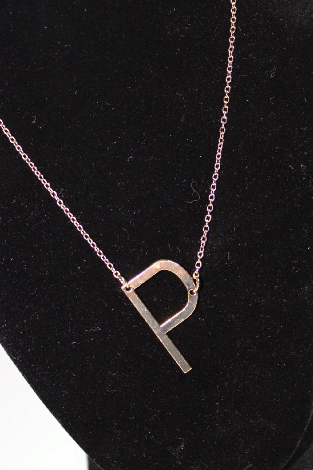 Gold Personalized Letter Pendant Necklace