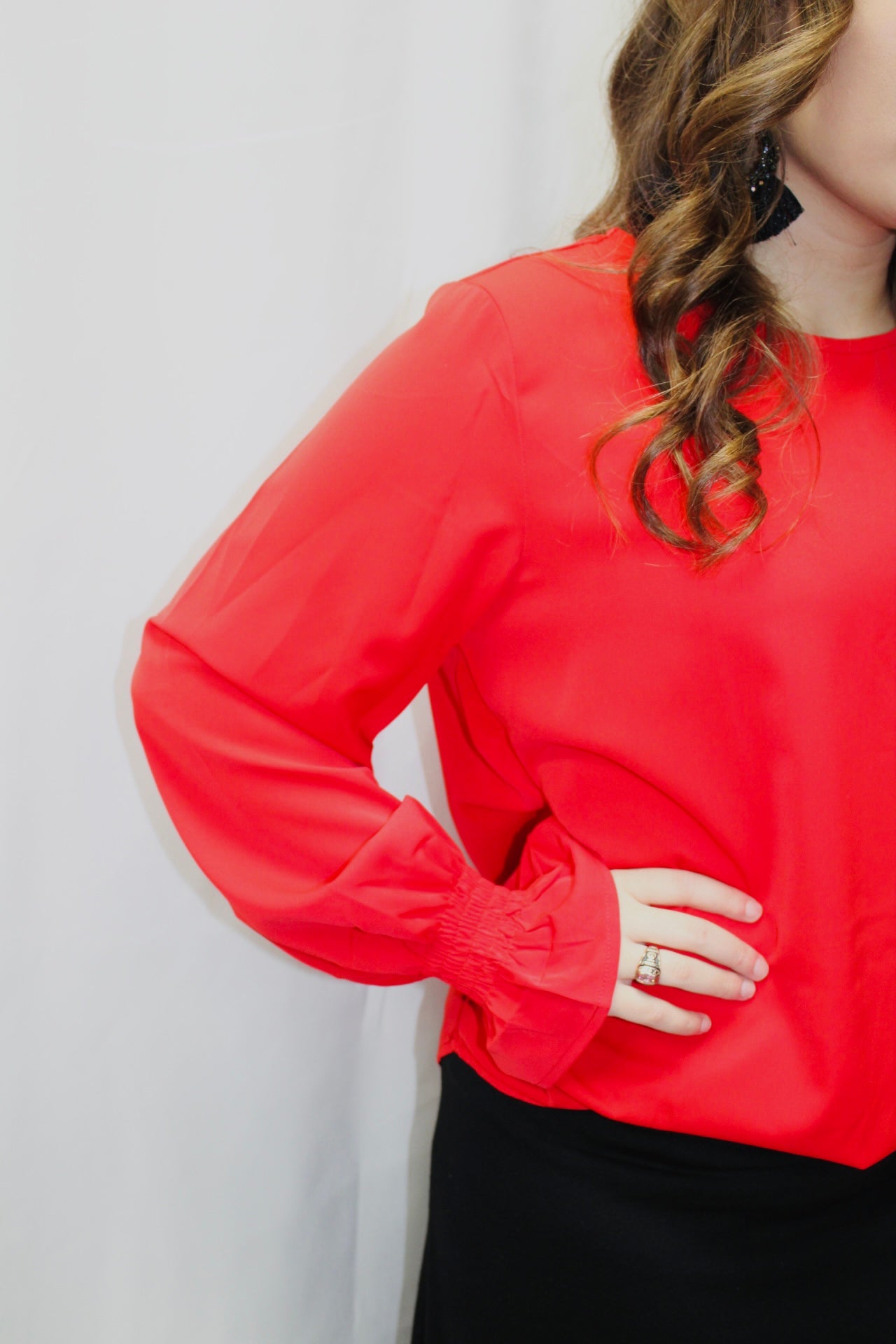 Red Always Classy Solid Blouse