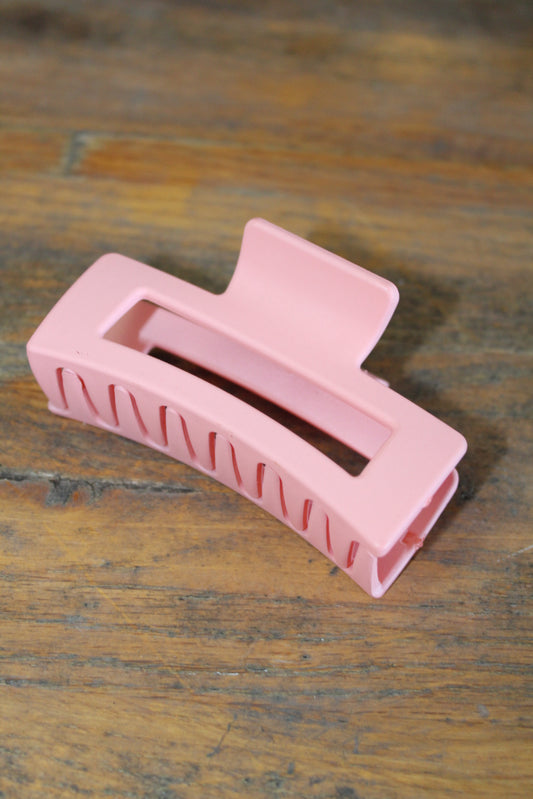 Light Pink Rectangle Hair Claw