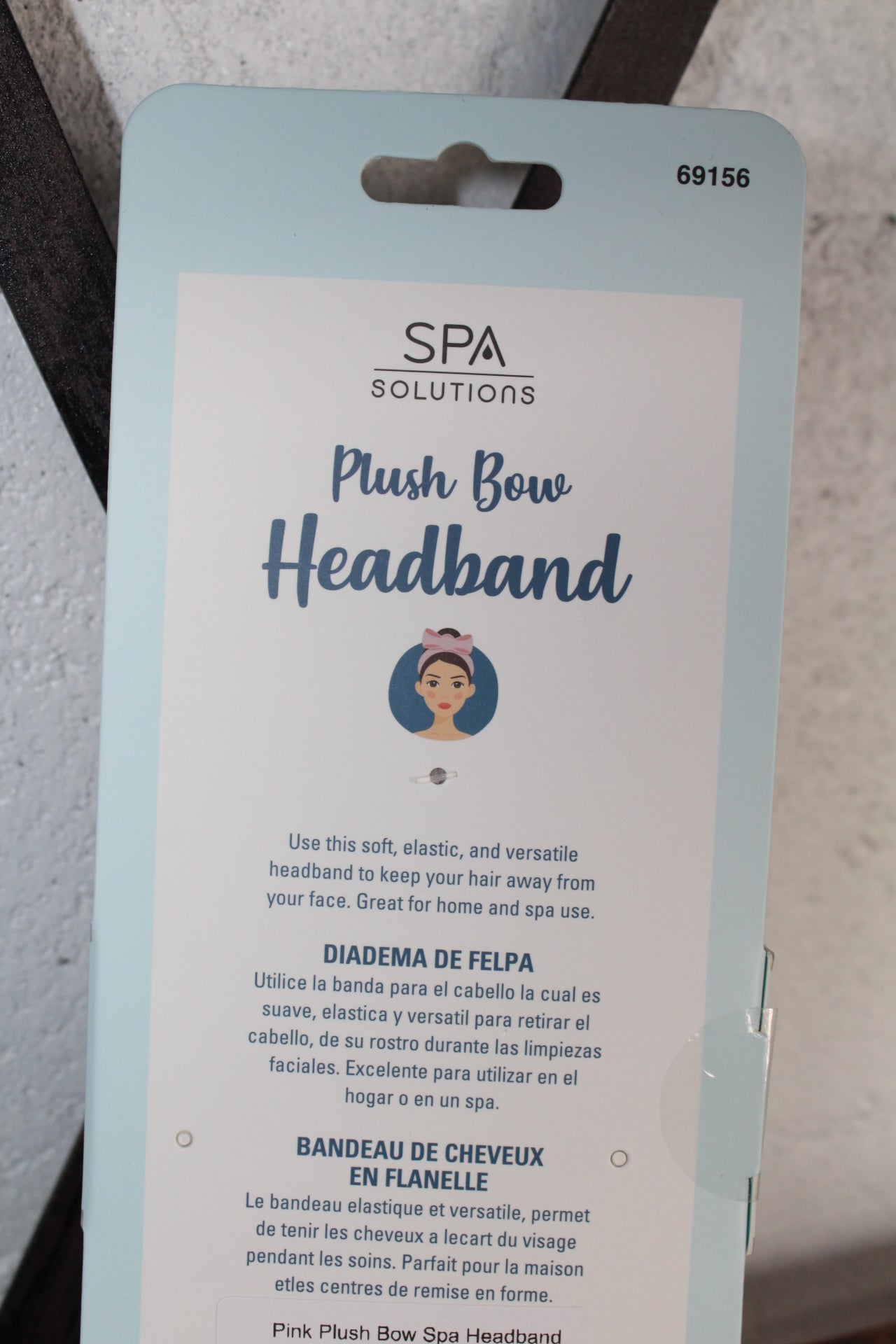 Pink Plush Bow Spa Headband