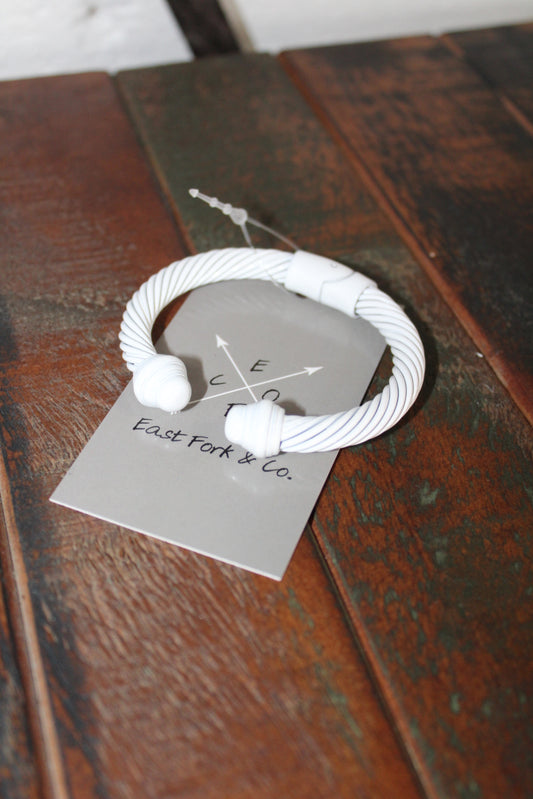 White Enamel Coated Cable Bracelet