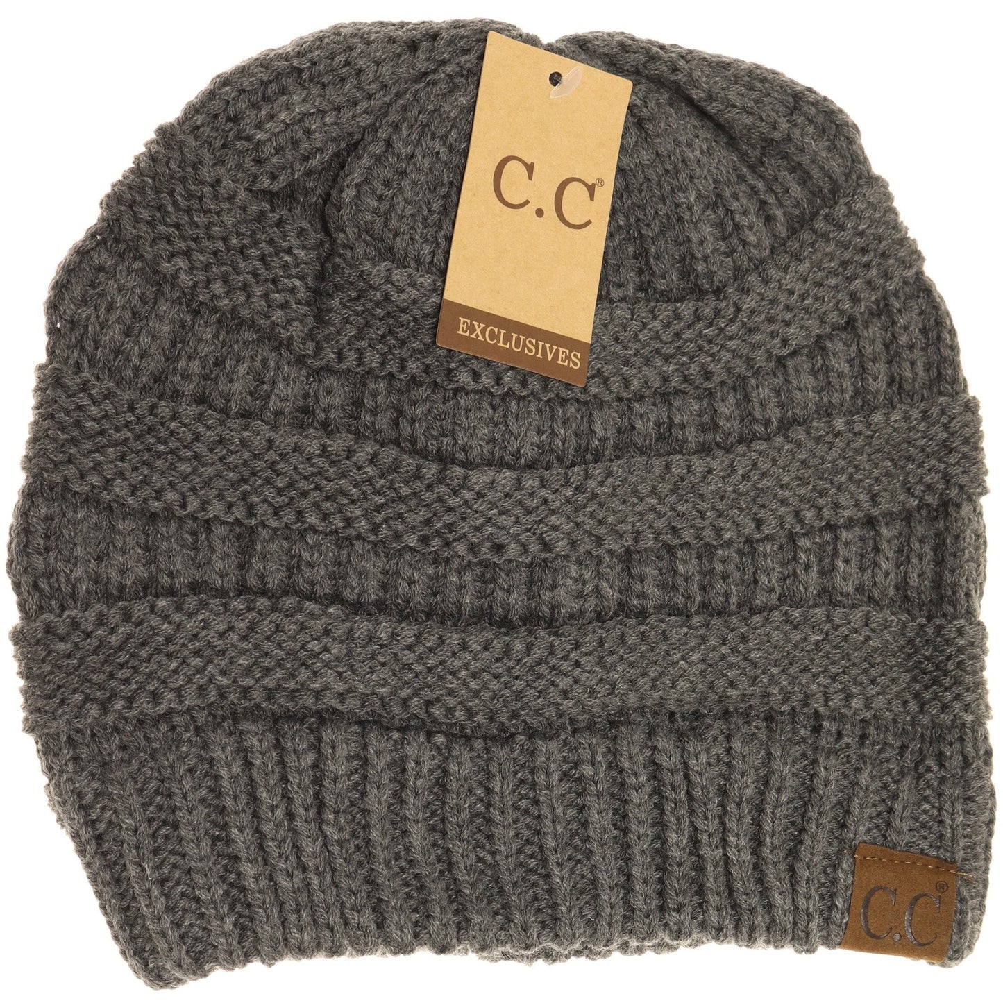 Solid Classic Cable Knit C.C. Beanie